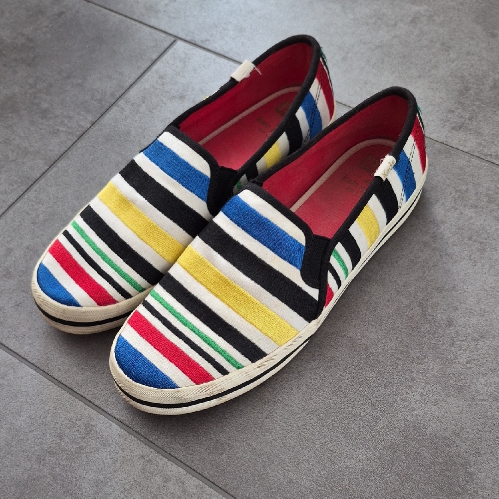 Kate Spade Multicolor Striped Slip-Ons Size 9